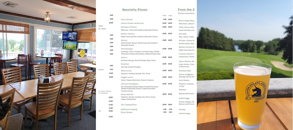 Zoe's On The Green Menu
